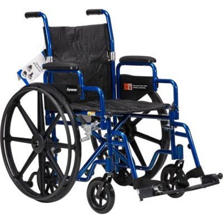 DYNAREX Dynarex DynaRide Wheelchair, Convertible Detachable Desk Arm, Foot Rest, 18inW Seat 10245